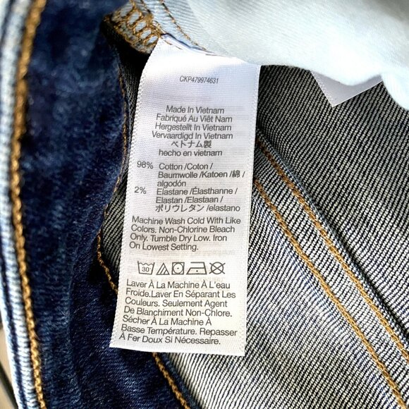 Madewell Petite Curvy Kick Out Crop Jeans 33P Dark Blue Bootcut Denim Jean - Picture 7 of 9